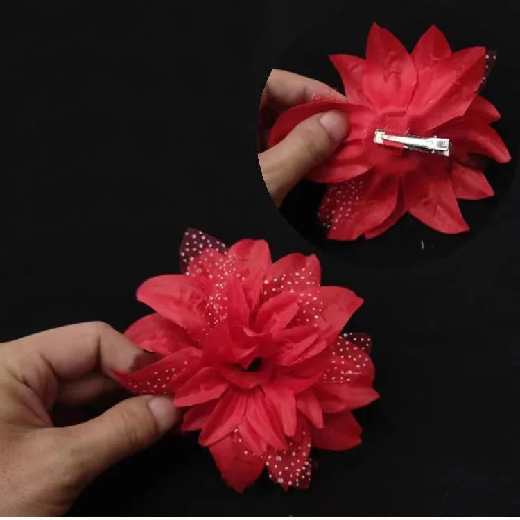 Horquillas de flores de plumas artificiales para niñas, pinzas para el cabello nupciales, pasador, accesorios para el cabello de fiesta, tocado, regalos, envío directo