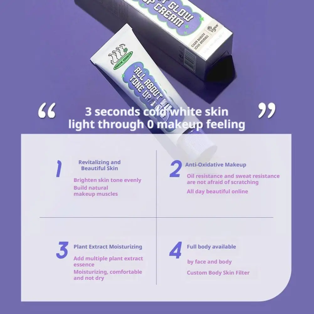 Todo sobre el brillo tono crema refrescante y mejora el brillo crema para incandrir persiguiendo conejo de la suerte crema facial desnuda cuidado de la piel