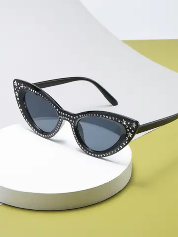 2024 New Cat Eye Diamond Sunglasses Pentagram High-end Fashion Sunglasses Women's Trendy Glasses