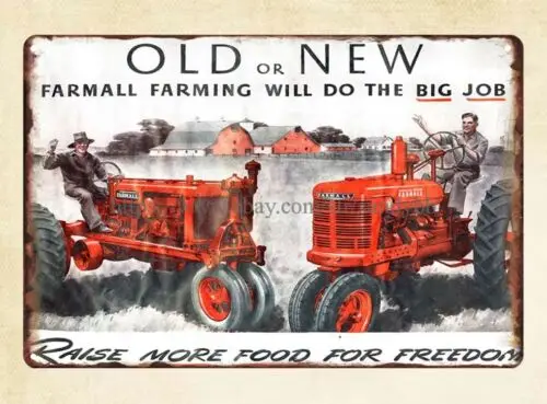 Farmall Wartime Ad 1942 Country cottage decor metal tin sign wall art sign