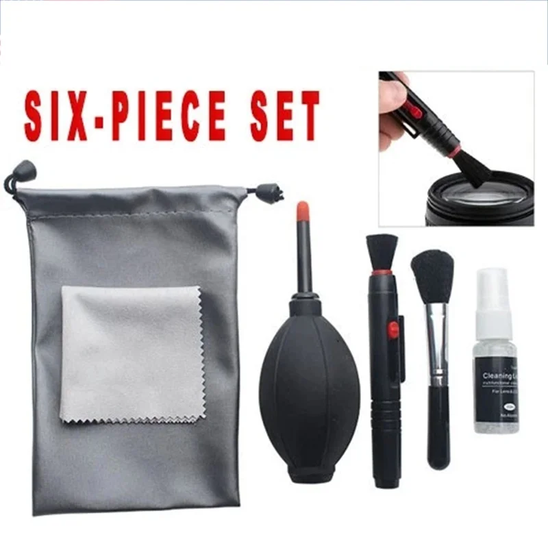 6 Pcs Digital Camera Lens Cleaning Kit Professional DSLR Lens Cleaning Pen Air Dust Blower Fiber Cloth Cleaning For Sony Nikon