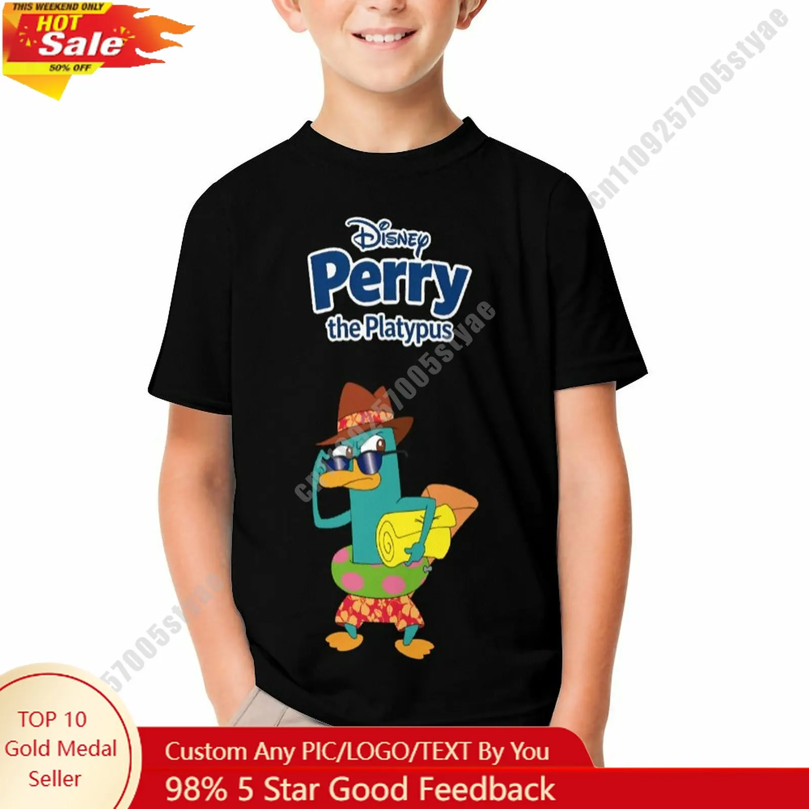 

Perry Platypus T Shirt Disney Boy Girl Custom Short Sleeve Top Breathable Soft Casual Cotton Print Summer Crew Neck Children Tee