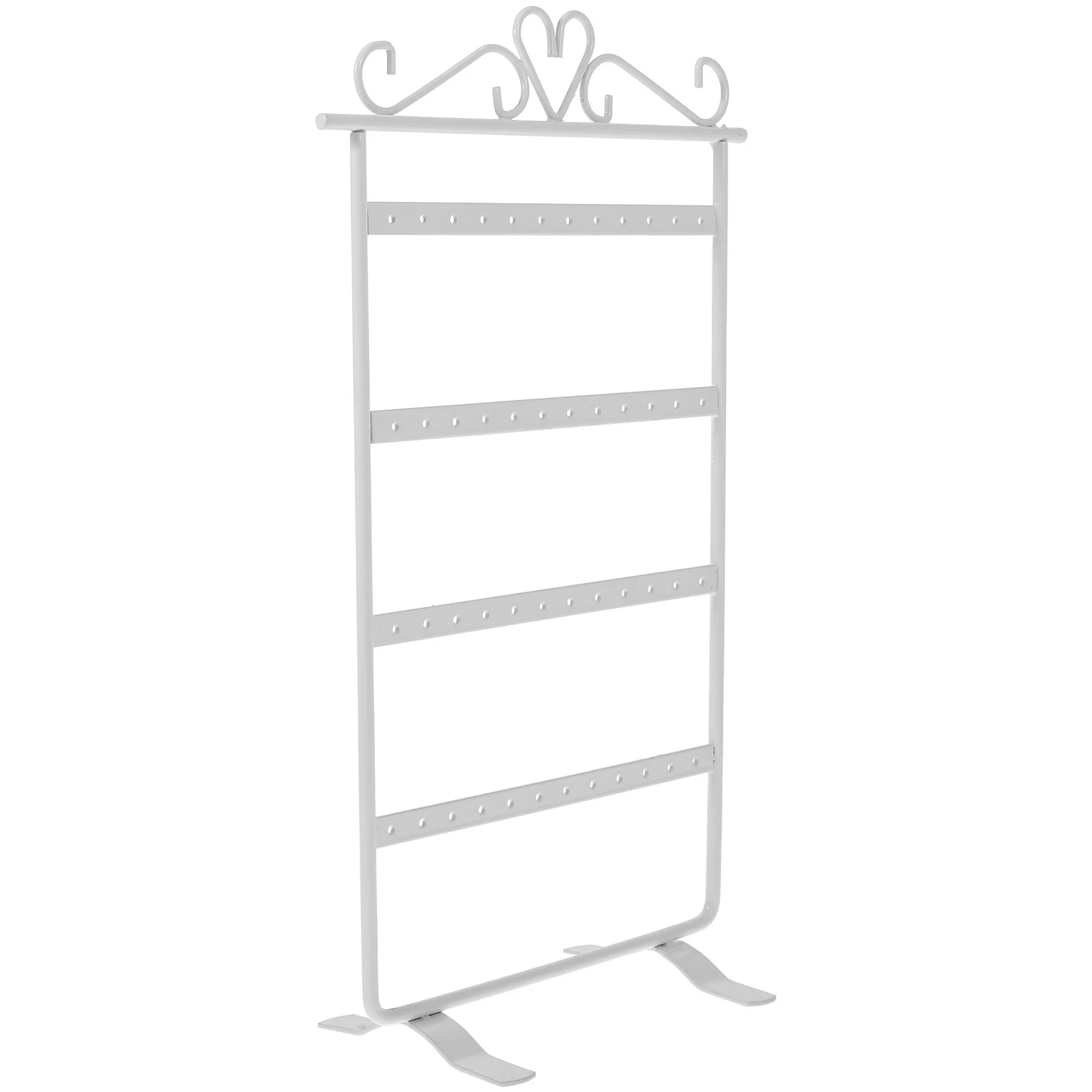 

Белая металлическая стойка для сережек, подвесной органайзер для демонстрации ювелирных изделий, полка для хранения сережек и аксессуаров, комод