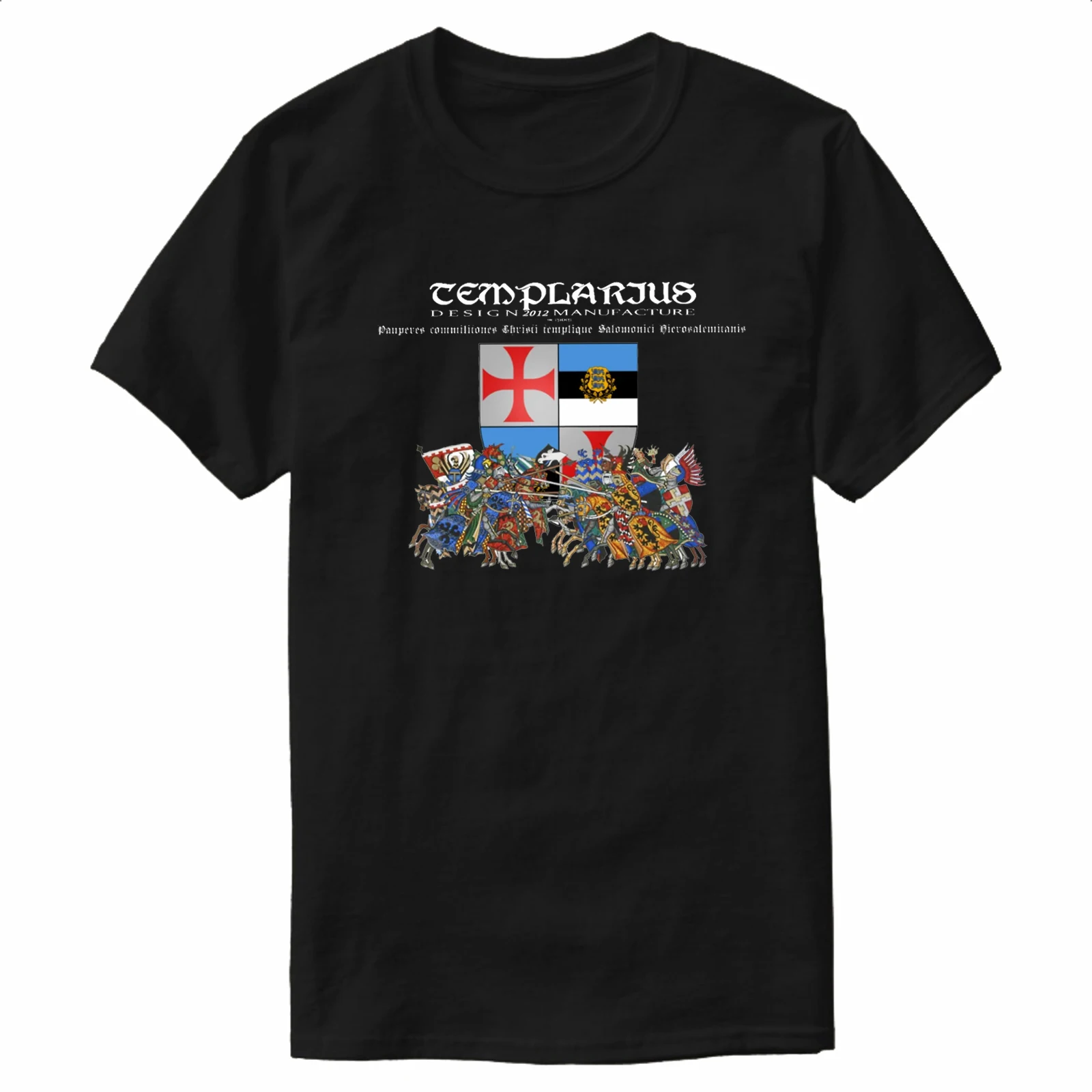 The Estonia Templars Coat of Arms Medieval Combat T-Shirt 100% Cotton O-Neck Summer Short Sleeve Casual Mens T-shirt Size S-3XL