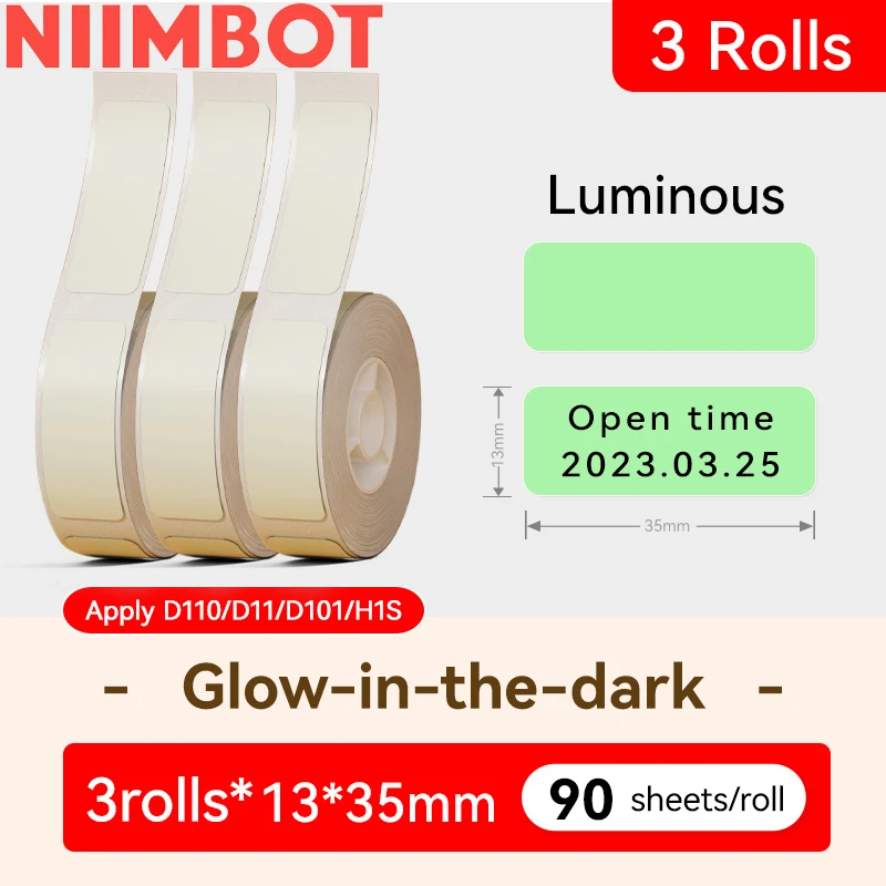3 Rolls Kleur Thermisch Label Papier zelfklevende Sticker voor Niimbot D11 D110 D101 H1S Home Office Printer