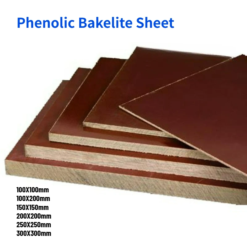 1/2/4pcs Phenolic Bakelite Sheet Thick 1mm~30mm Electric Wood Insulation Plate Phenolic Resin Board Plate Composite Processing
