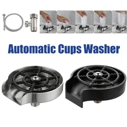 Automatic Glass Cup Washer High Pressure Kitchen Faucet Glass Rinser Stainless Steel Bar Cup Cleaner for Kitchen Sinks Wash Tool
