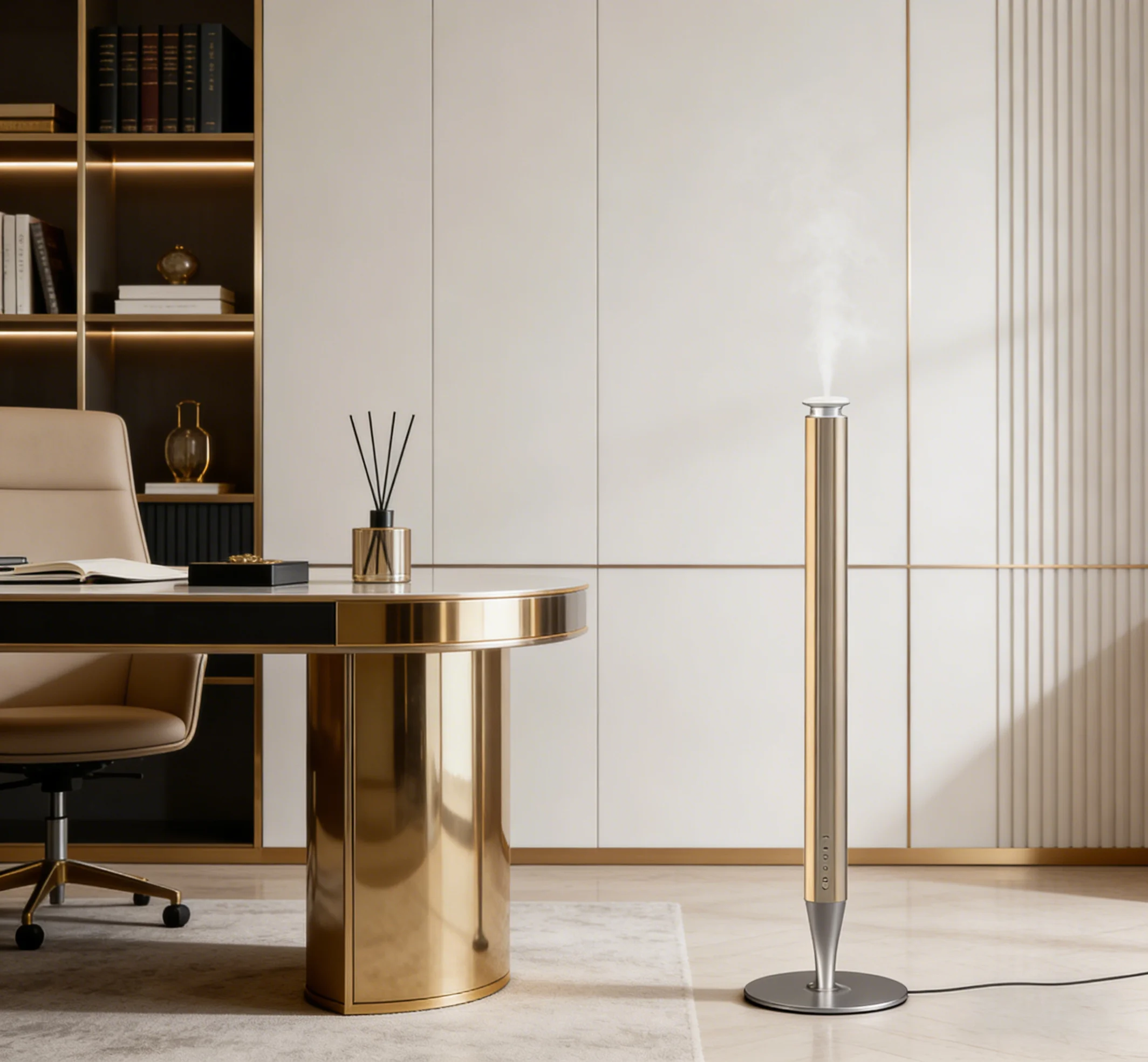 

Rechargeable Tower Aroma Diffuser, 100ml Aluminum, Wireless for Home, 1-Year Warranty