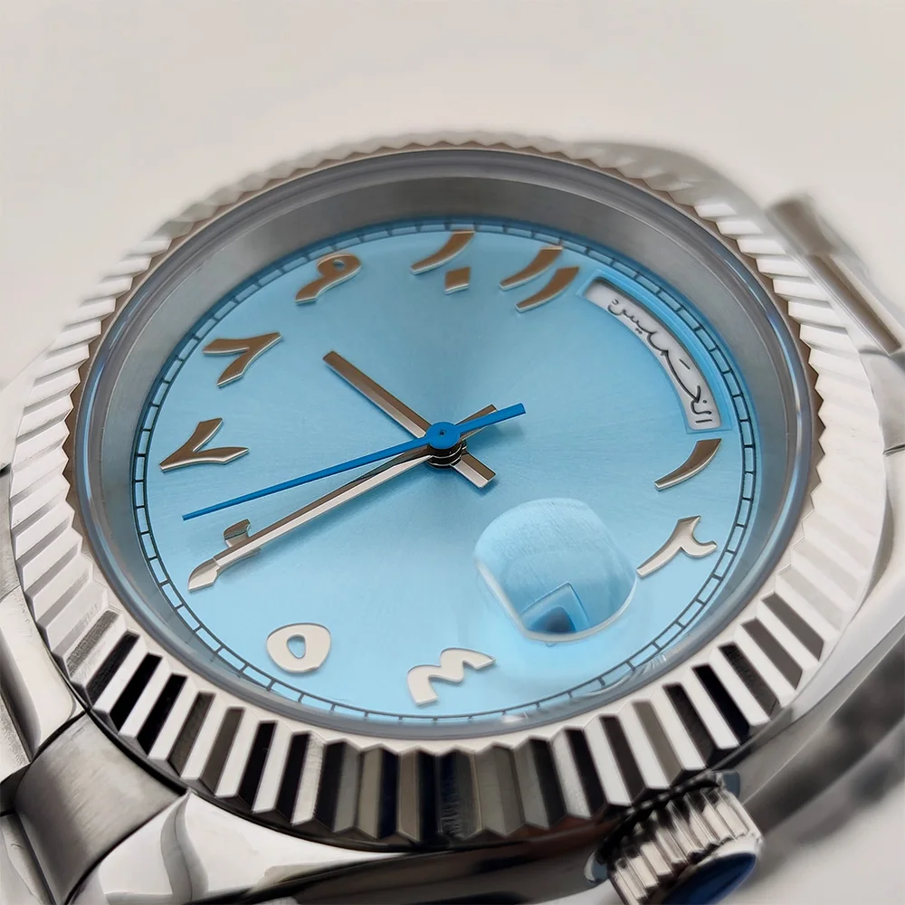 Arabic Alphabet Double Date Men's Watch Arabic Alphabet Dial 40mm