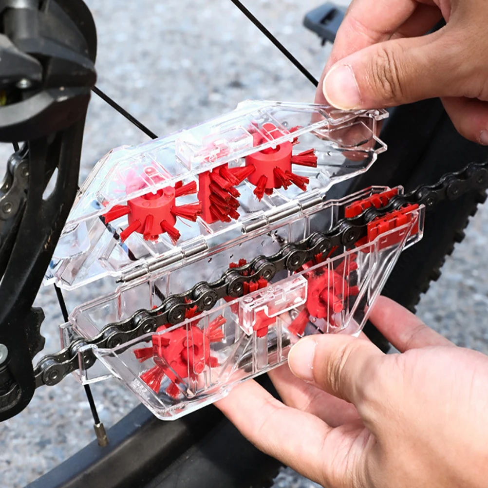 

Upgraded Bike Cleaner Tool Reusable Motorcycle Chain Washing Device Portable Chain Scrubber Cleaning Brush Box For Road Bike