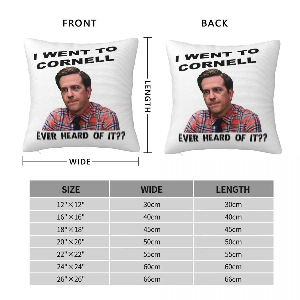 Andy Bernard Cornell Grad Friends Pillowcase Polyester Linen Velvet Pattern Zip Decor Throw Pillow Case Room Cushion Cover 45x45