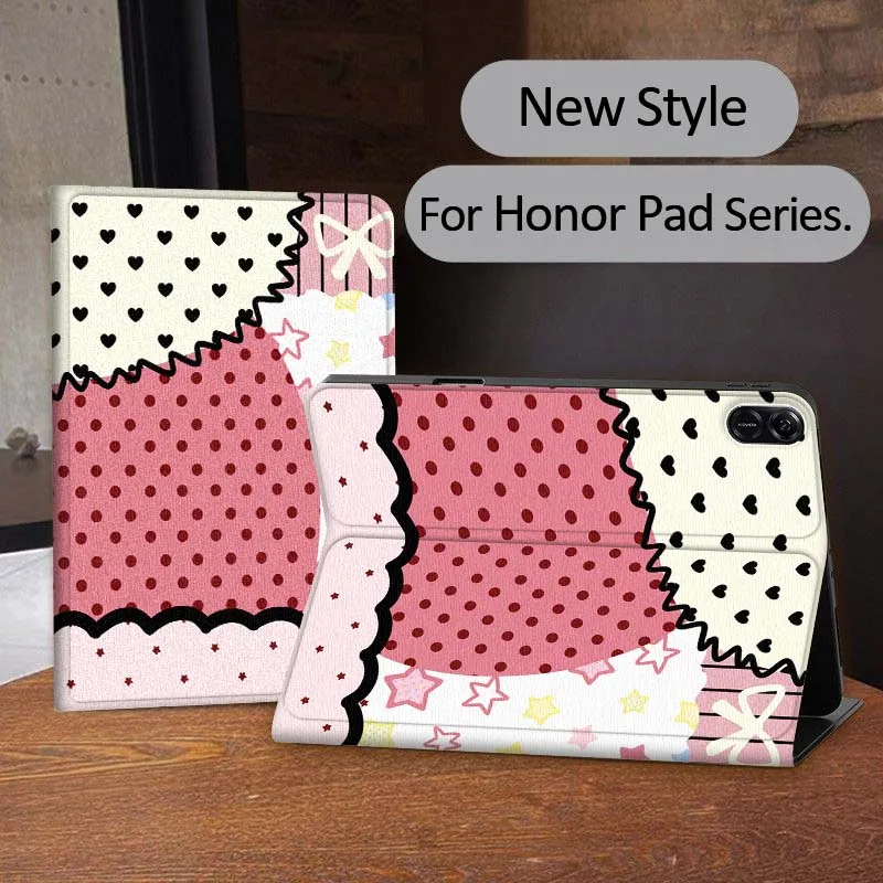 

Lattice Flement Pattern Case For Honor Magic Pad 6 7 X8 V6 V7 Pro V8 X9 8 V8 9 13 X8a 2 V9 GT X9a X9 GT2 13.3 Inch Tablet