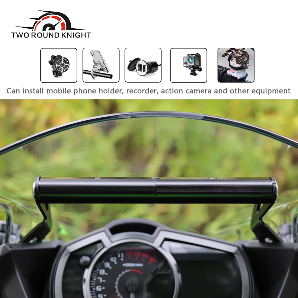 Motorcycle Windshield Extention Bracket For Gopro Sports Camera Cellphone Holder for Kawasaki Ninja400 NINJA500 2020-2024