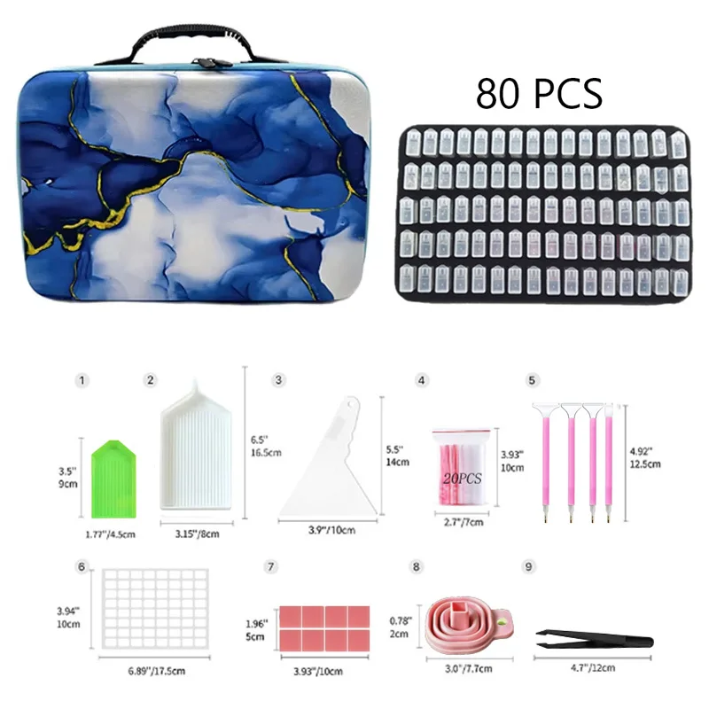 Diamond Painting Tools Accessories Beads Storage Container Accessories Organizing Storage Handbag 70 Plastic Bottles