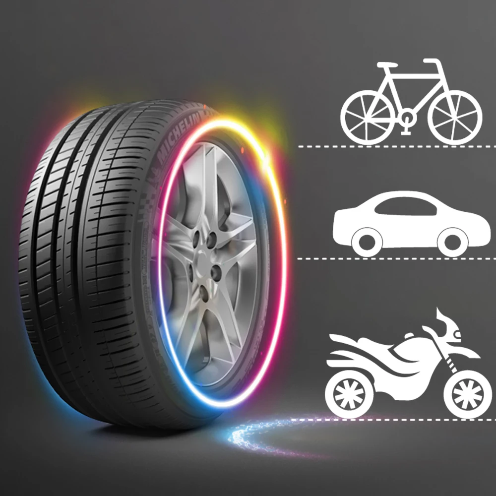 

Mountain Bike Light Car Tire Valve Cap Decorative Lantern 2pcs Wheel Spokes Lamp LED Light Light stick type Neon Lamp