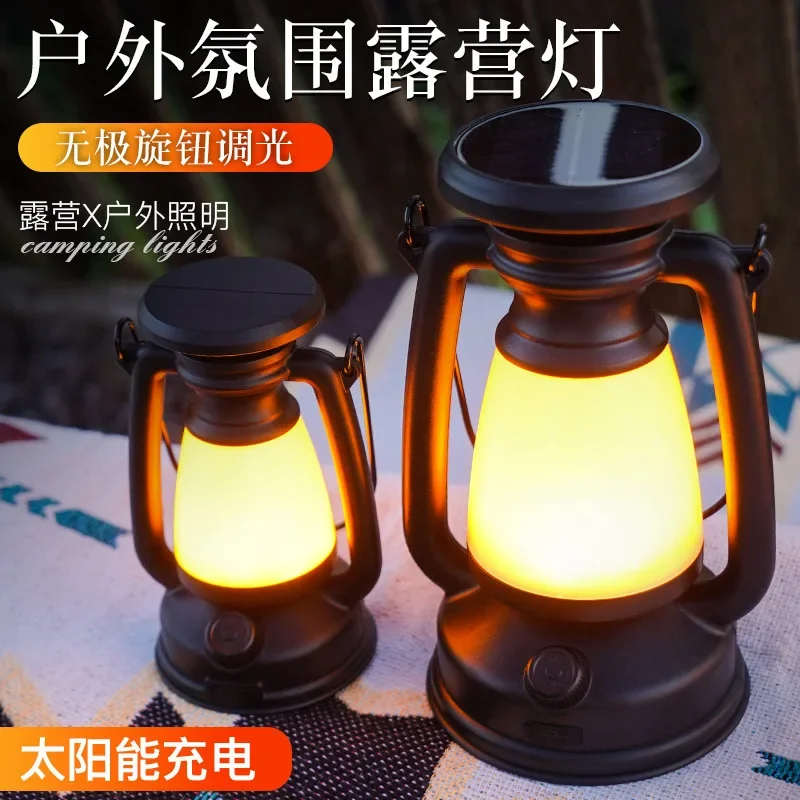 

USB Rechargeable Camping Light Portable Camping Lanterns Hanging Tent Light 3000-5000K Stepless Dimming with Solar Charging