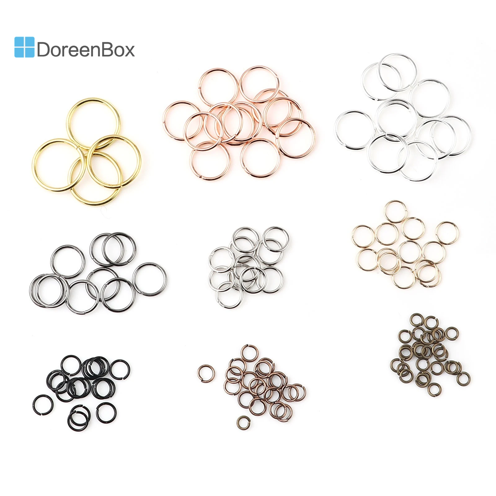 200 PCs/Set Multi-size Multi-Color Iron Based Alloy Open Jump Rings Findings Circle Ring for Making Jewelry DIY 3-12mm Wholesale