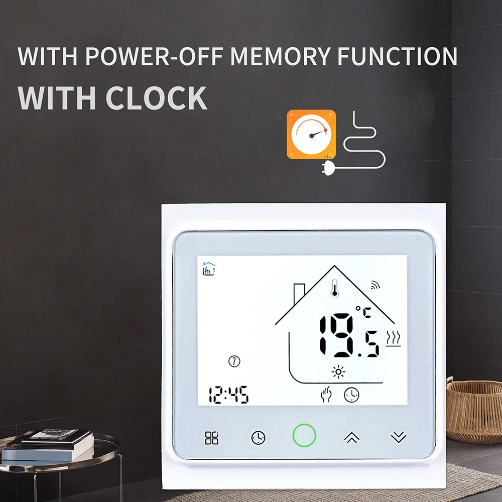 Imagem -05 - Smart Wifi Touch Screen Termostato Piso Elétrico Aquecimento Mat Cabo de Fio Casa Aquecimento Google App Controller