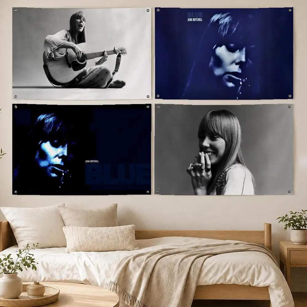 Folk Singer Joni Mitchell Flags Room Bedroom Home Outdoor Wall Hanging Concert Printed Background Decoration Art Banne