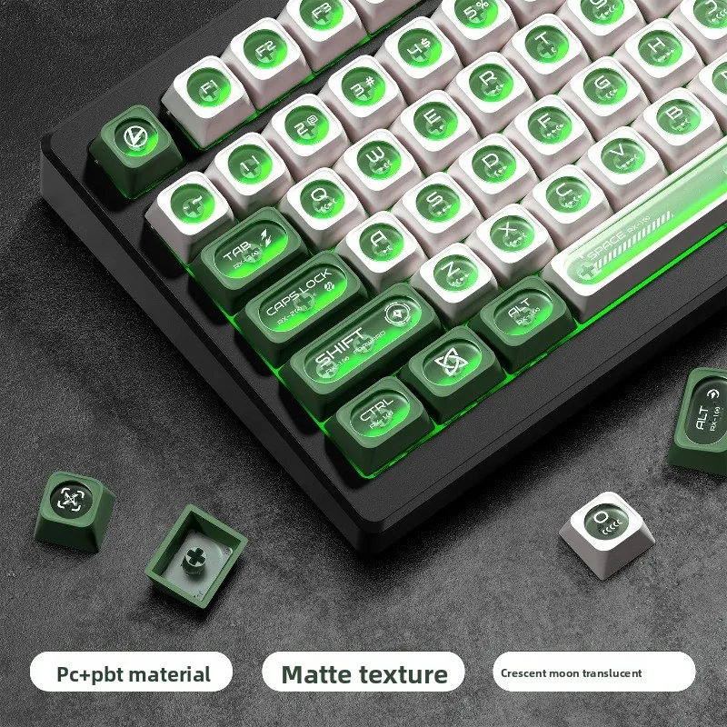 136Keys XVX Crescent Mist Transparent Keycap Compatible with Cross Mechanical Axis Magnetic Axis DIY Gaming Keyboard Accessories