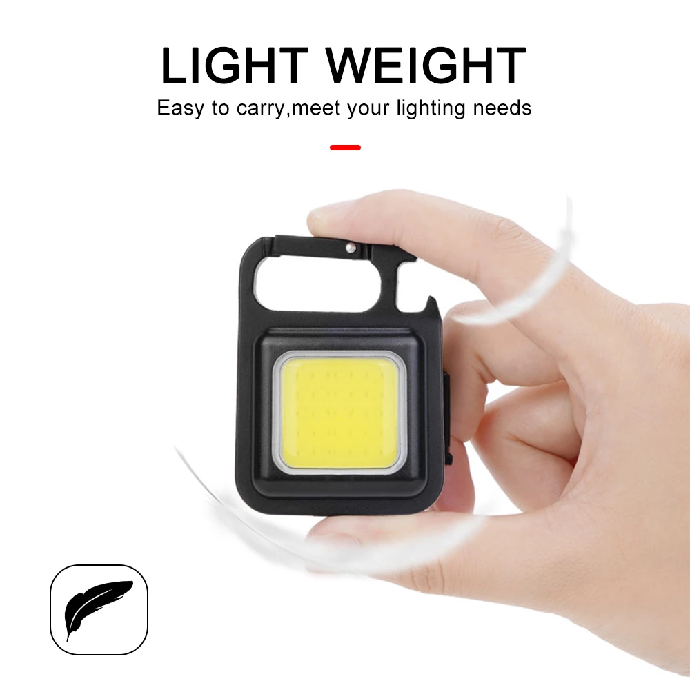1/4Pcs 800lm Super Bright Keychain Light LED Mini Lamp USB Rechargeable Car Maintenance Magnetic Work Lights Emergency Light