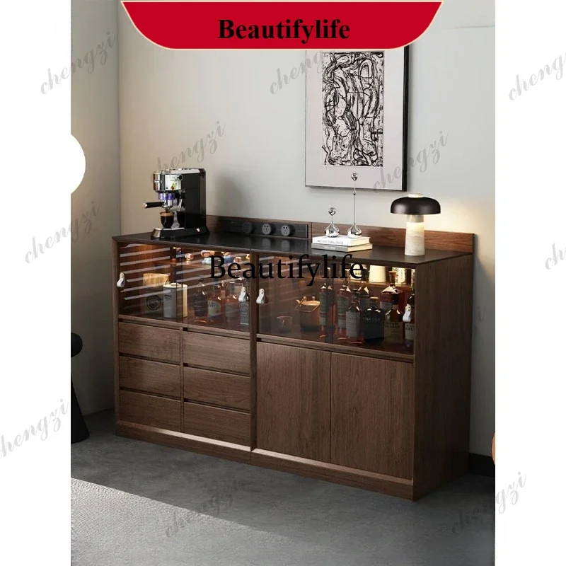 Slate dining side cabinet medium antique large capacity living room side cabinet coffee cabinet water bar m138