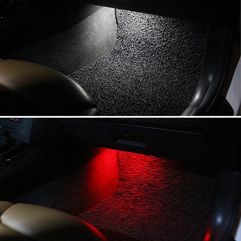 2Pcs Car Footwell Ambient Light Atmosphere Lamp LED For BMW F10 F11 F20 F22 F25 F26 F30 F32 F34 F47 F48 1 3 5 X3 X4 series