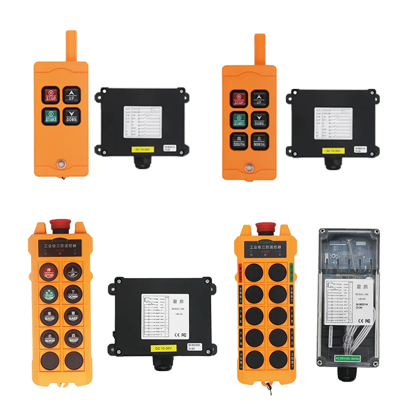 Imagem -04 - Controlador Industrial sem Fio da Grua do Guindaste do Interruptor Remoto 12v 24v 48v do Guindaste de Botões Único da Velocidade Hs6