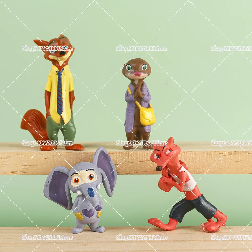 12개 세트 주토피아 2: 비유인류의 부상 애니메이션 액션 피규어 케이크 장식품 동물 미니어처 풍경 선물