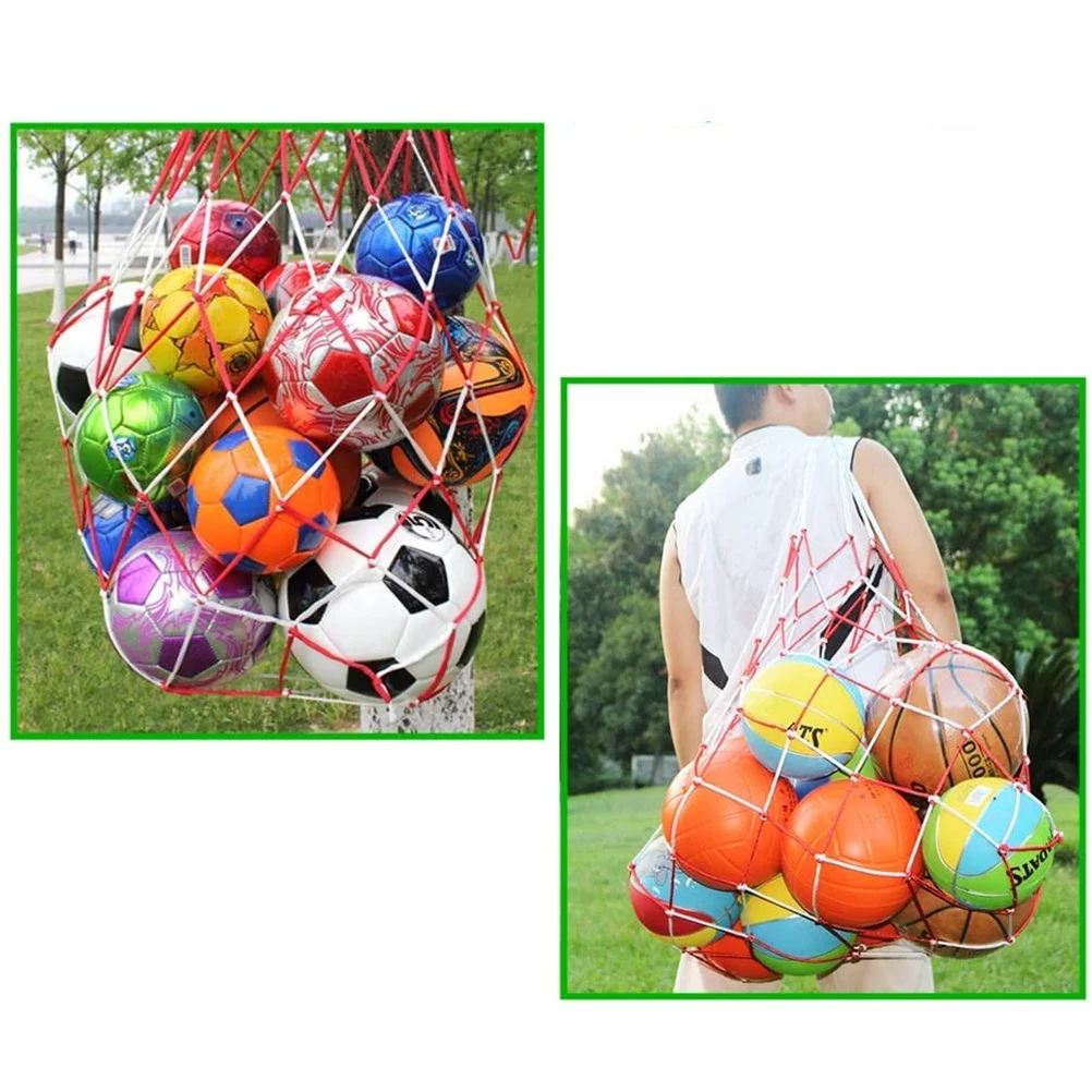 Espacioso bolsillo de red para pelotas, almacenamiento duradero portátil para baloncesto, fútbol, voleibol, deportes, hogar, bolsillo de red de fútbol al aire libre
