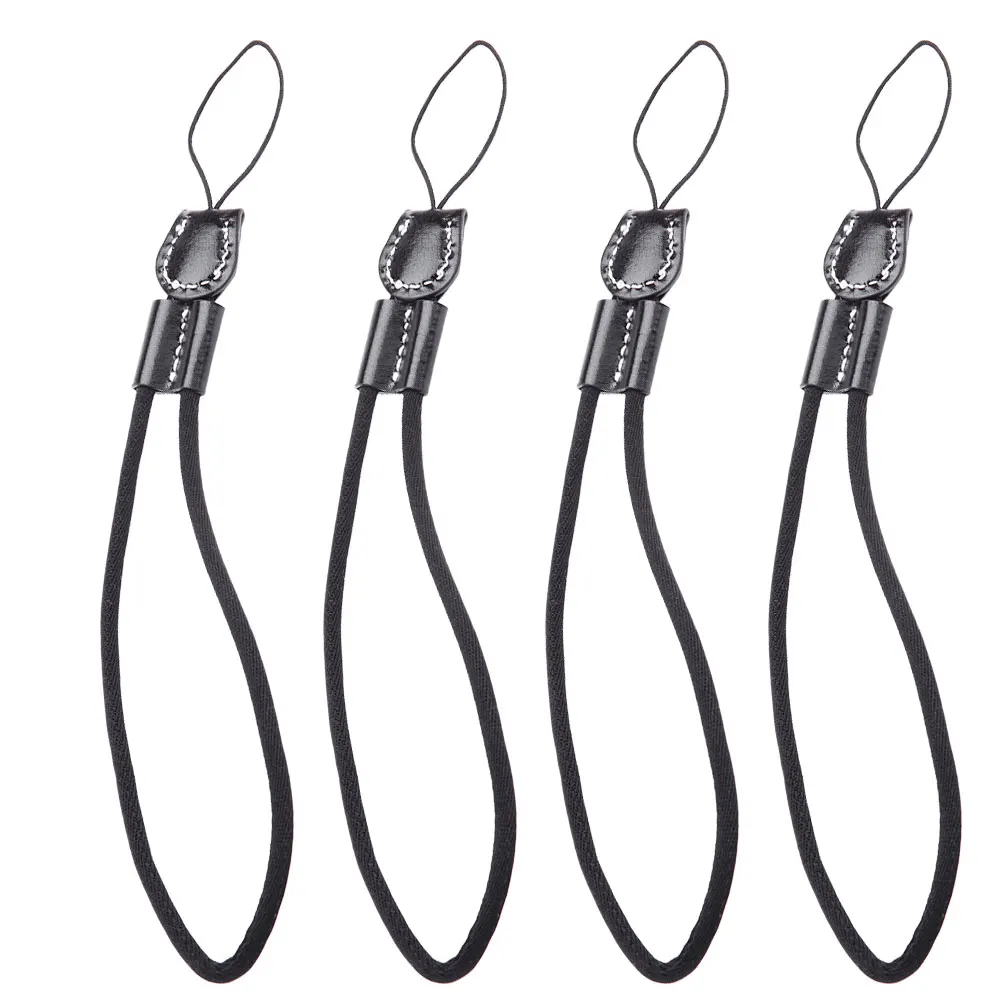 

4 Pcs Comfortable Camera Wrist Lanyards Thicken Cotton Rope Phone Straps Keychain Portable Wear-Resistant Black