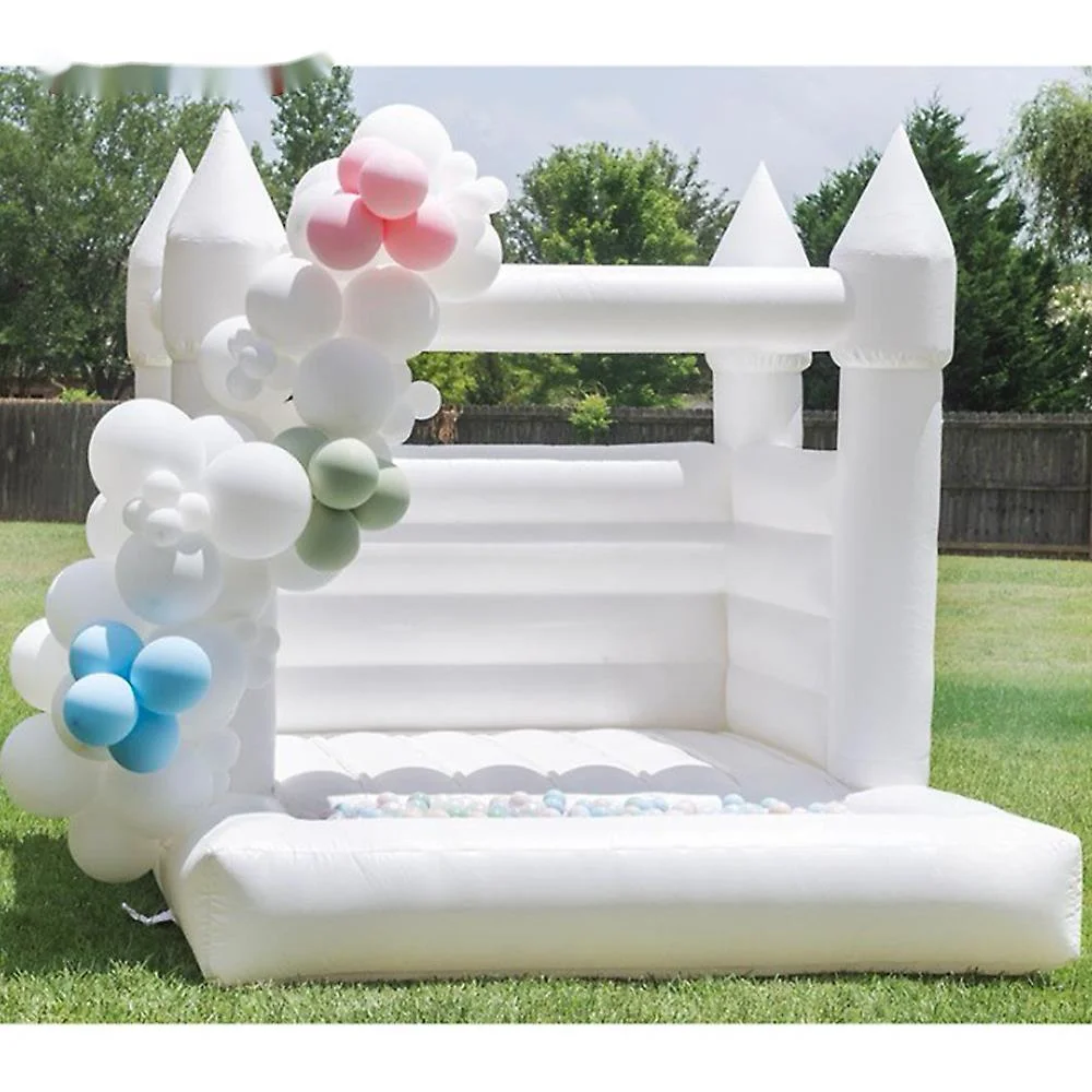 10x10ft outdoor Inflatable Wedding birthday Bouncer white Jumper Bouncy Castle with ball pit for kids/modern white bounce house