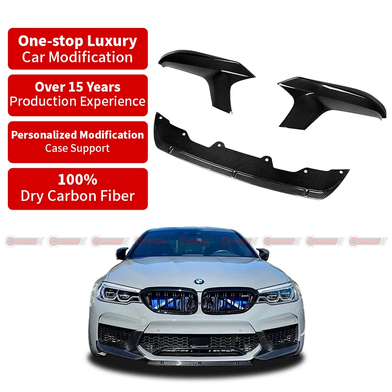 

Upgrade MP Style Car Front Bumper Lip Spoiler Splitter For BMW M5 G90 2024-2025 Dry Carbon Fiber Lip Chin Spoiler Bodykits