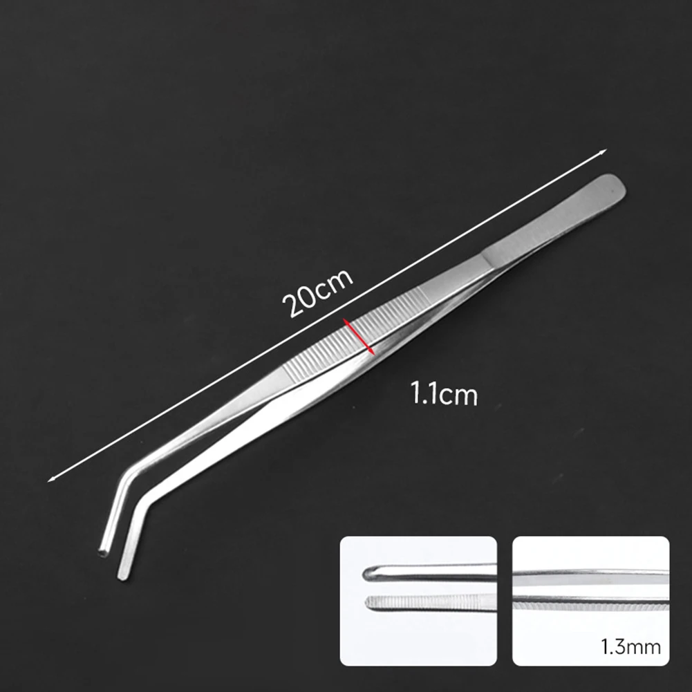 2 Pcs Stainless Steel Cooking Tweezers for Grilling BBQ Flipping Food Serving Plating Pasta Salad Precision Control Grip