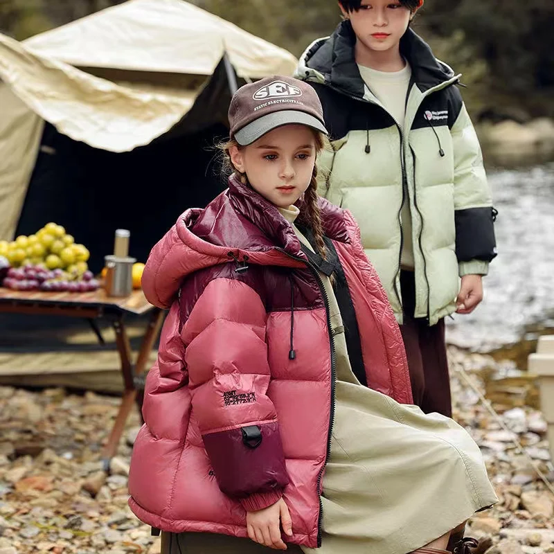 Piumino invernale per bambini per ragazze nuova versione coreana piumino per ragazzi alla moda giacca spessa per bambini di taglia media e grande