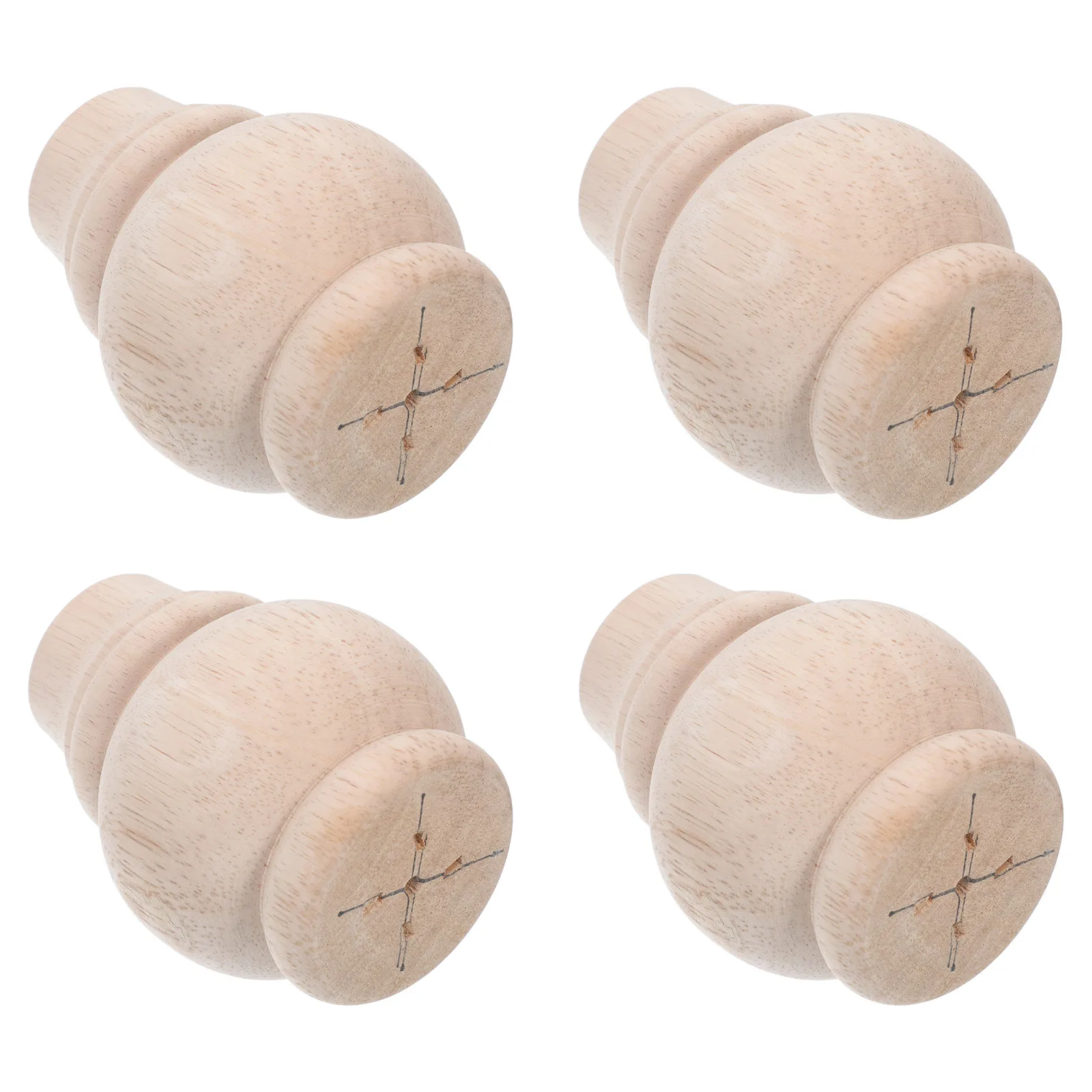 

4 Pcs Solid Wood Furniture Accessories Unfinished Sturdy Legs for Small Table Khaki White Embryo Couch Feet Replacement