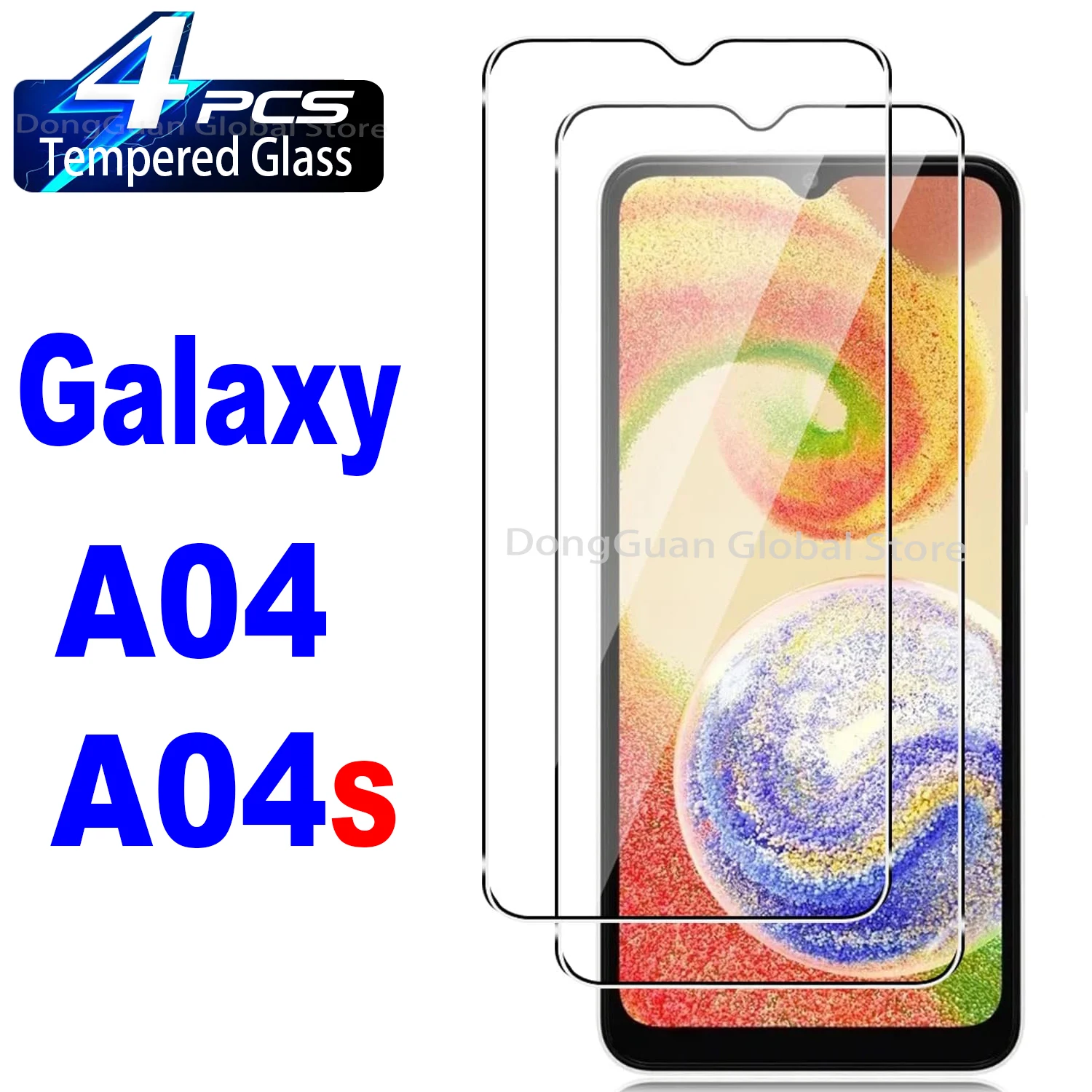 

1/4Pcs Tempered Glass For Samsung Galaxy A04 / A04s Screen Protector Glass Film