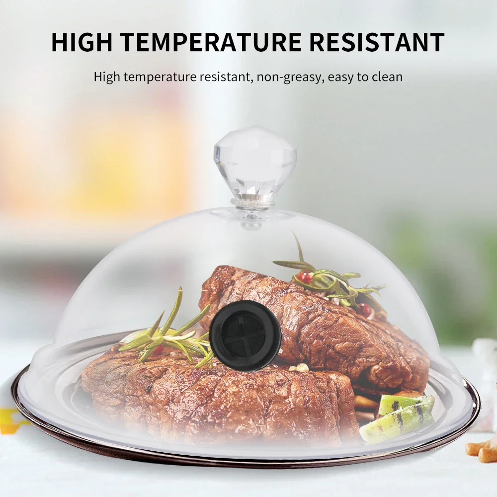 BORUiT 6 Inch Acrylic Smoke Lid Dome Cover for Smoker Gun, Molecular Cuisine Cold Smoke Generator Accessory for BBQ Grill Steak
