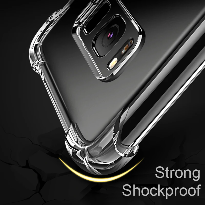 Luxury Air Bag Shockproof Clear Case For Samsung Galaxy S8 S10E S20 S21 FE S22 Ultra S10 S9 S7 Note 8 9 10 20 Plus Cover Fundas