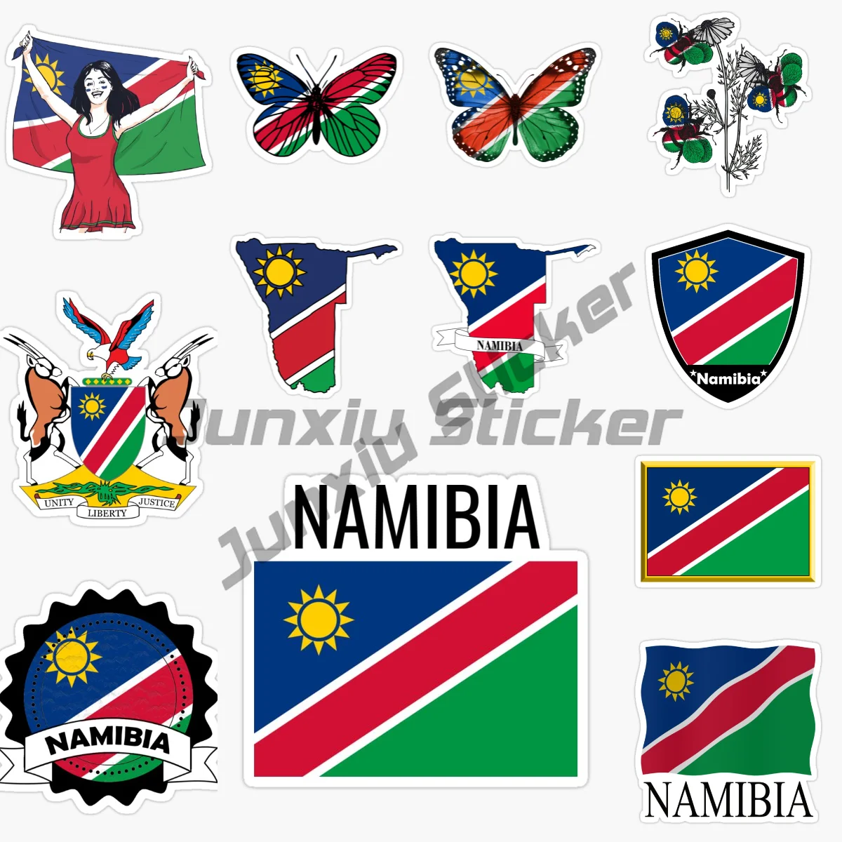 NAMIBIA Flag Map Creative PVC Car Sticker for Decorate Car Van Window Fridge Table Room Decal Accessories