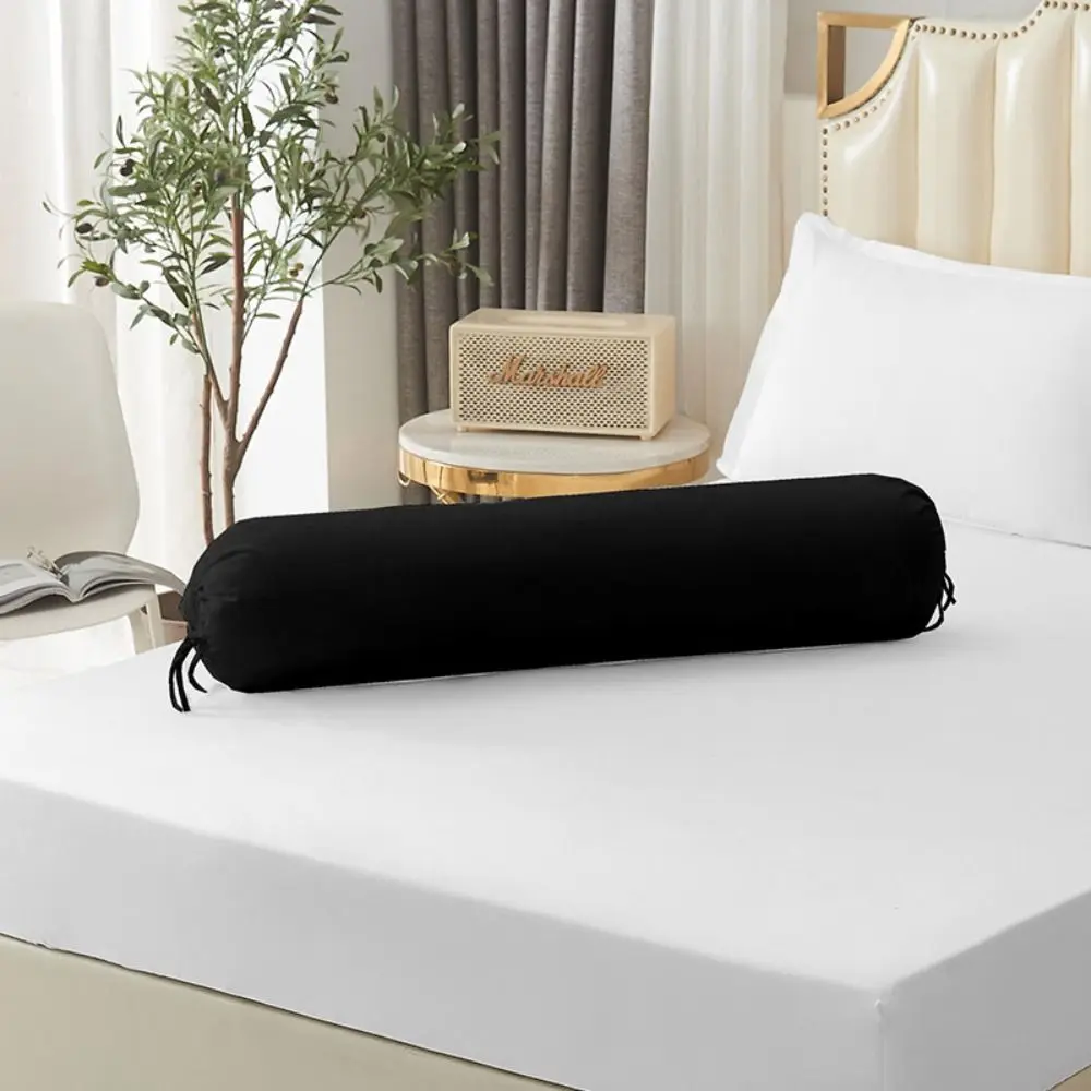 Solid Color Long Cylindrical Pillowcase Washable Durable Headrest Pillow Cover Household Removable