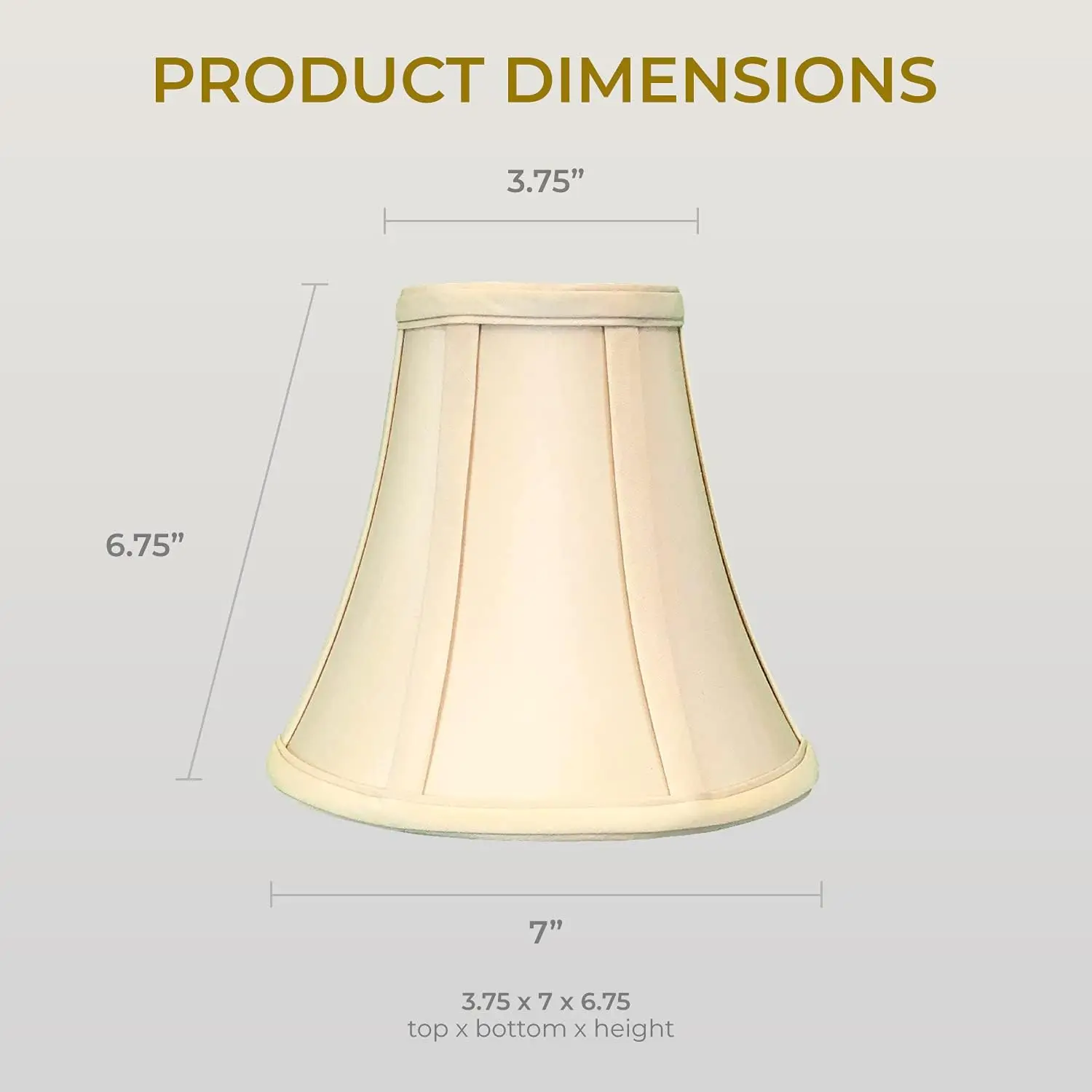 Royal Designs, Inc. True Bell Basic Lamp Shade with Round Clip, 3.75 x 7 x 6.75, Beige