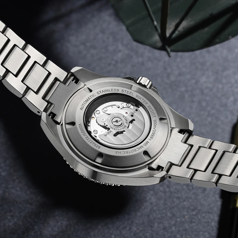 YELANG Automatic Mens Green Water Ghost Watches H3 T100 Self Luminous Wristwatch Waterproof 300m Turning Ceramic Bezel V1032