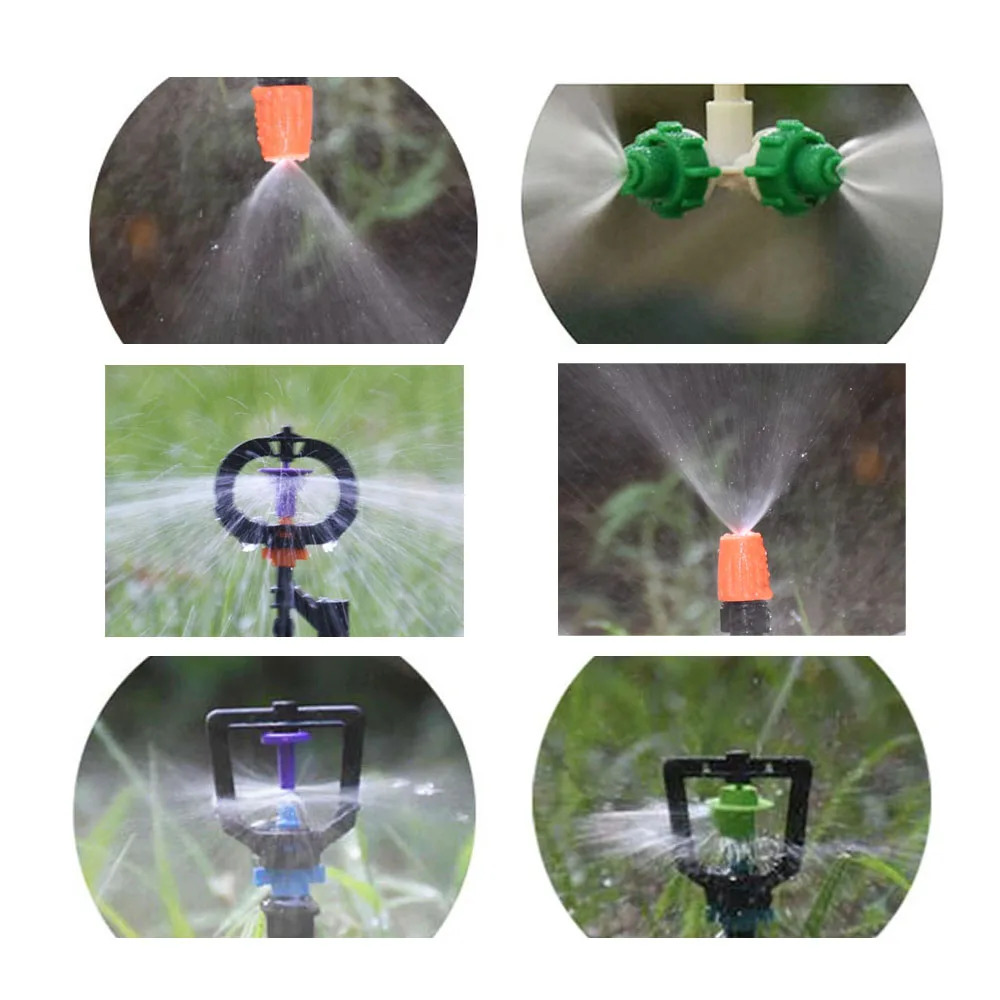 20-100pcs Garden Micro Irrigation Mist Nozzle Drip Irrigation Misting System Sprinkler w/ 4/7mm Barb Thread Connector