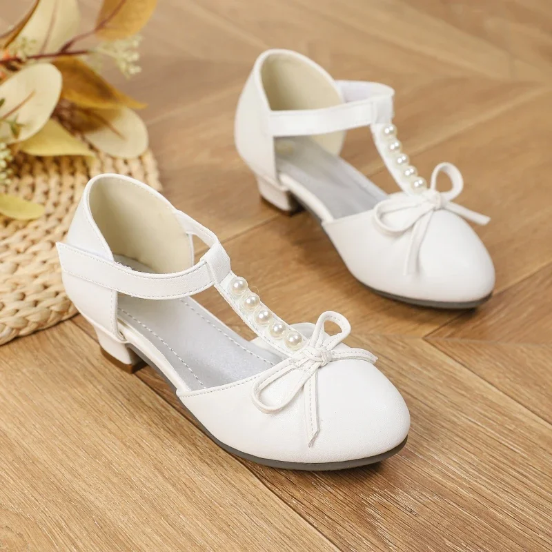 Toddlers Fashion Girls Sandals Princess Style Children Catwalk Sandals Bowknot Casual Mary Jane Shoes Kids Wedding Party Sandals