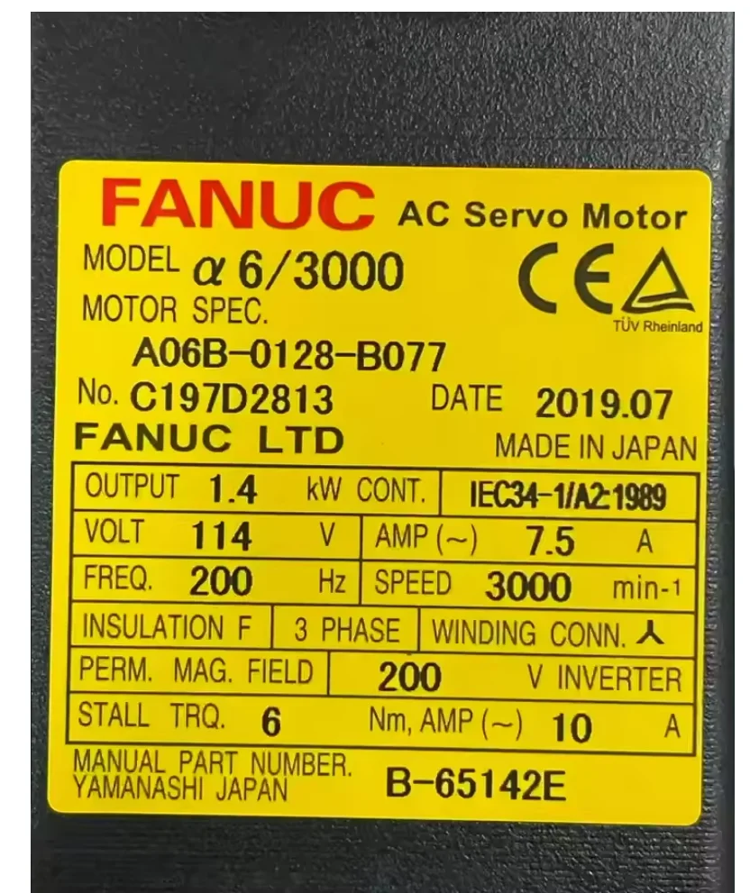 

Fanuc Servo Motor A06B-0128-B077 Fanuc CNC Control Tested Ok A06B 0128 B077