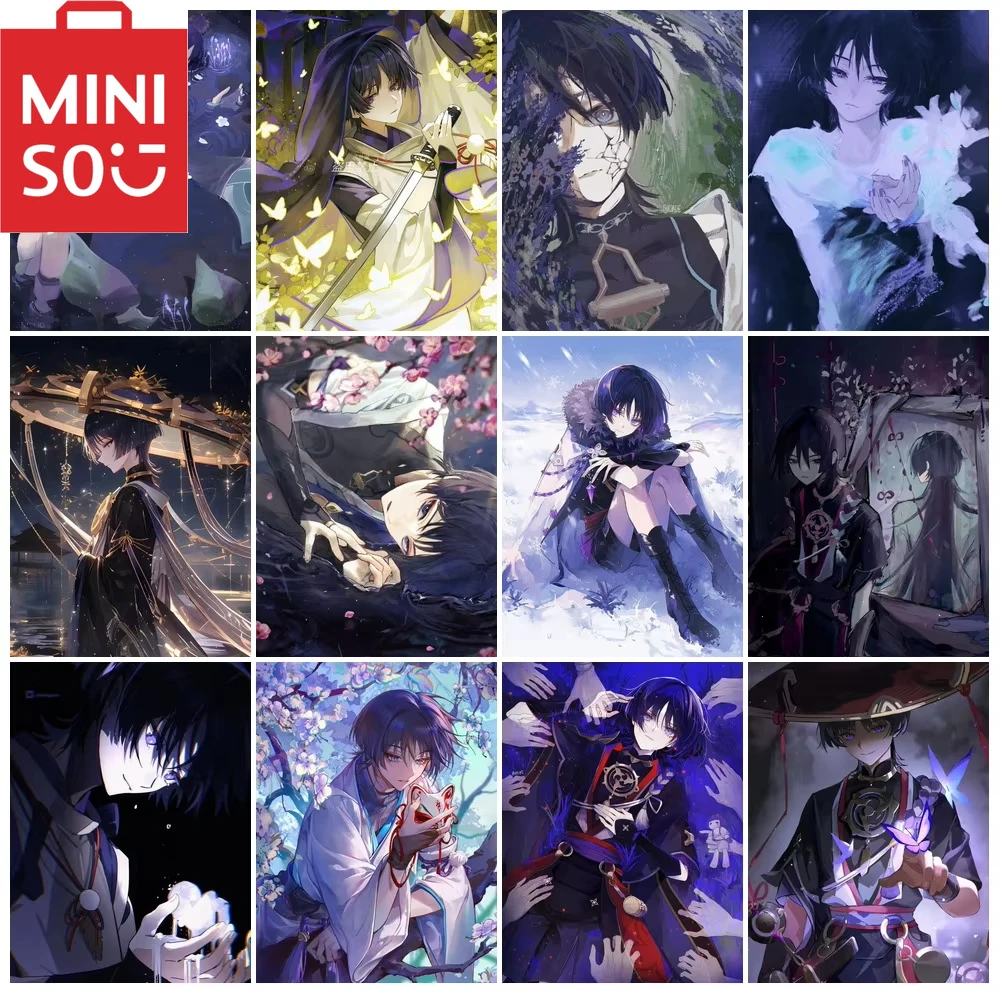 

MINISO DIY Oil Painting By Numbers Genshin Impact Vagrant Scaramouche Home Decoration Wall Living Room Decor Best Gift Frameelss