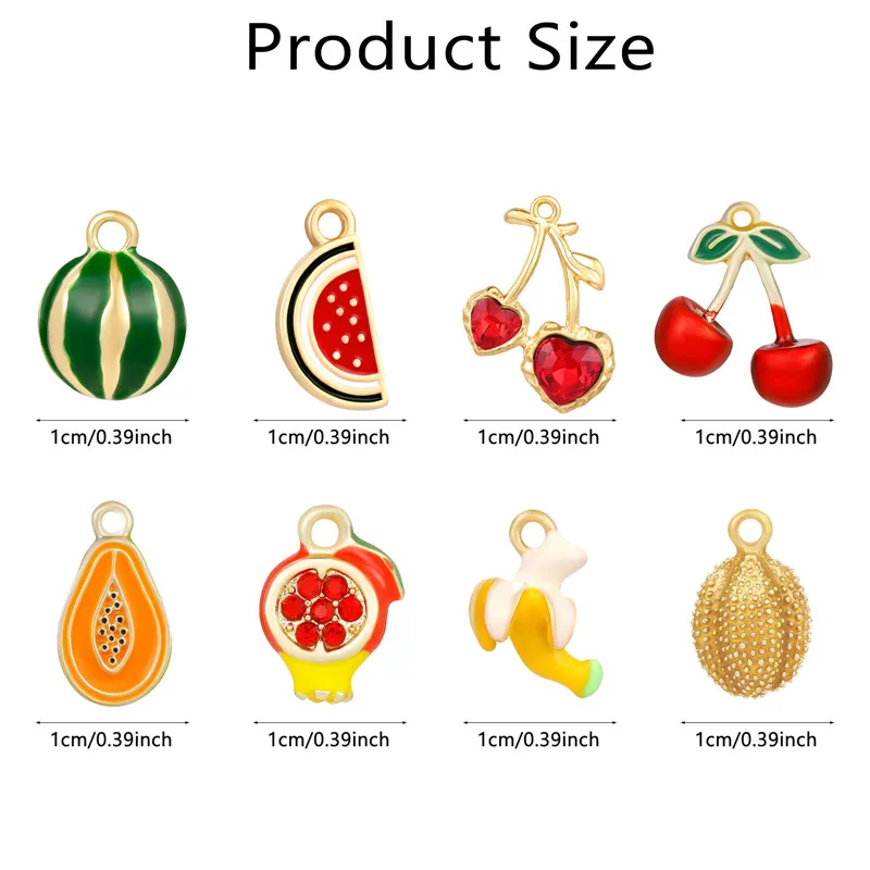 Fashion Papaya Banana Durian Cherry Pendant Beads Stainless Steel Charms For DIY Bracelet Earrings Necklace Jewelry Making