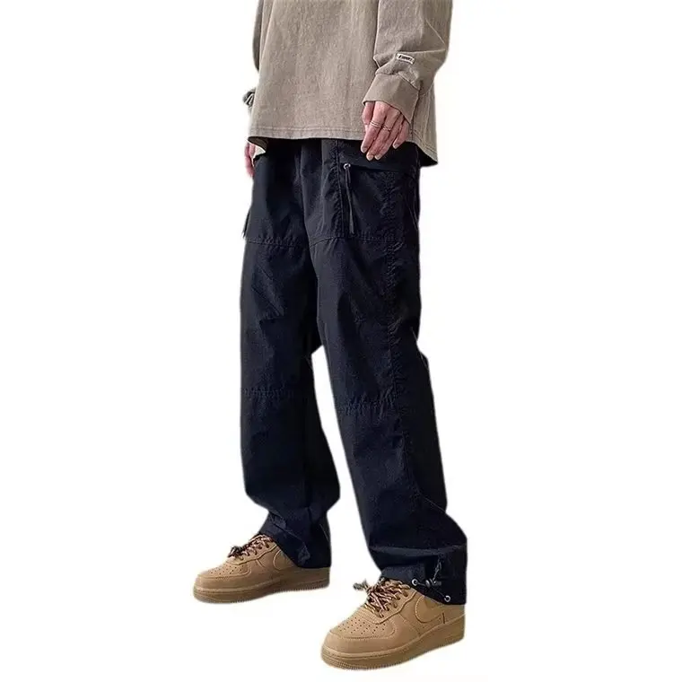 Men's Clothing Man Pants Summer New Y2k Cargo Pants Korean Popular Clothes Work Wear Solid Loose Versatile Popular Casual Pants