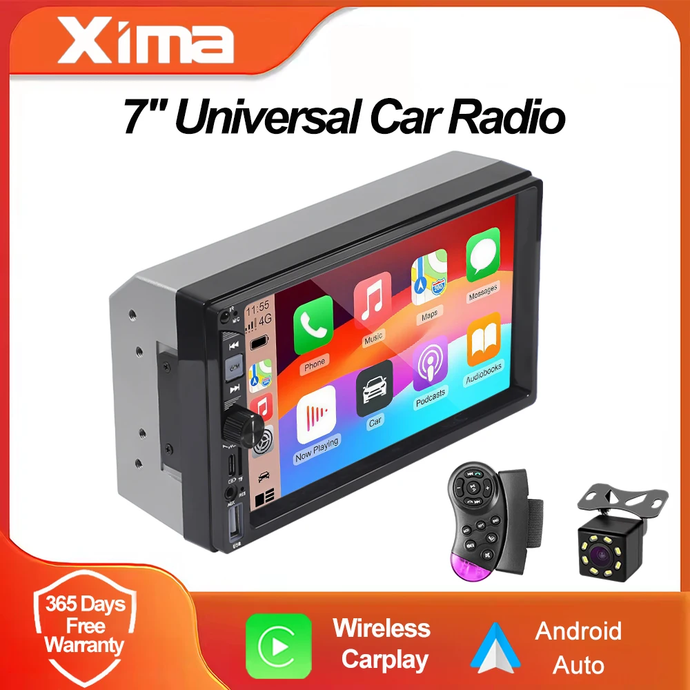7 Inch Car Radio 2 Din Carplay Android Auto MP5 Player Multimedia Mirror Link Universal Autoradio Double FM ISO USB Bluetooth